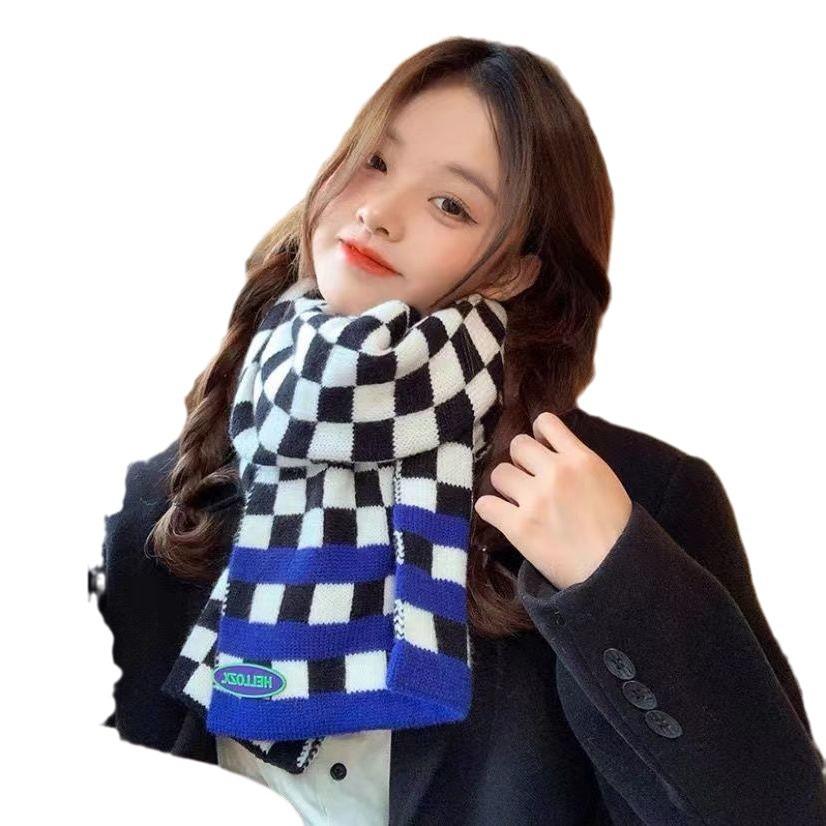 Winter New Korean Style Versatile Scarf for Women  High Looking Ins Style Knitted Student Warm Scarf  Universal for Men
