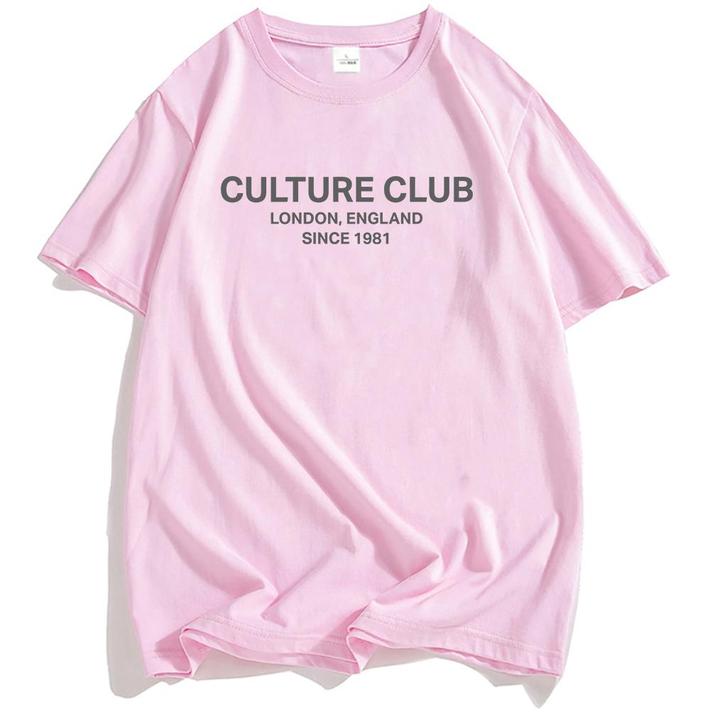 CULTURE CLUB Since 1981 Tshirts Unisex Streetwear Loose Men Women Cotton T-shirt Graphic Print Clothing Male O-neck Casual Tees