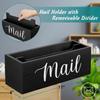 Mail Holder Box Envelope Bill Holders Wood Basket Mails Organizer Countertop, Letter