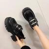 Black Platform Loafers Women's Thick Heel 2025 New Spring Single Shoes Small British Mary Jane Small Leather Shoes