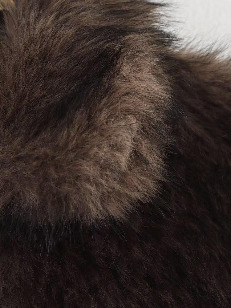 2024 Women's Fashion: European & American Style Plush Leather Faux Fur Coat