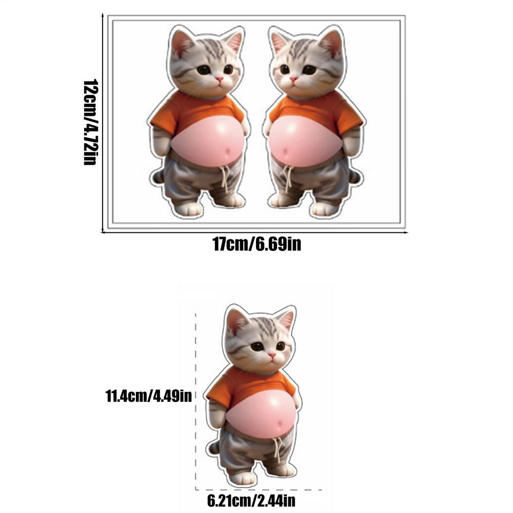 Cat Stickers 3D Belly Stickers Soft Silicone For Phone Case Car Decoration Children's Birthday Party Favor Festival Supplies