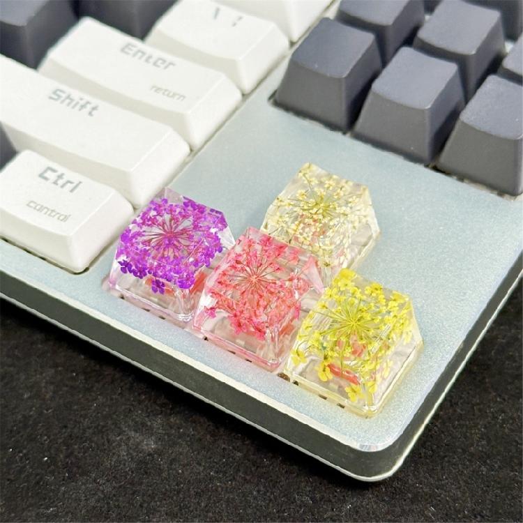 Colorful Flower Resin Keycap for Mechanical Keyboard with Backlights Computer Keyboard Keycaps Replaces