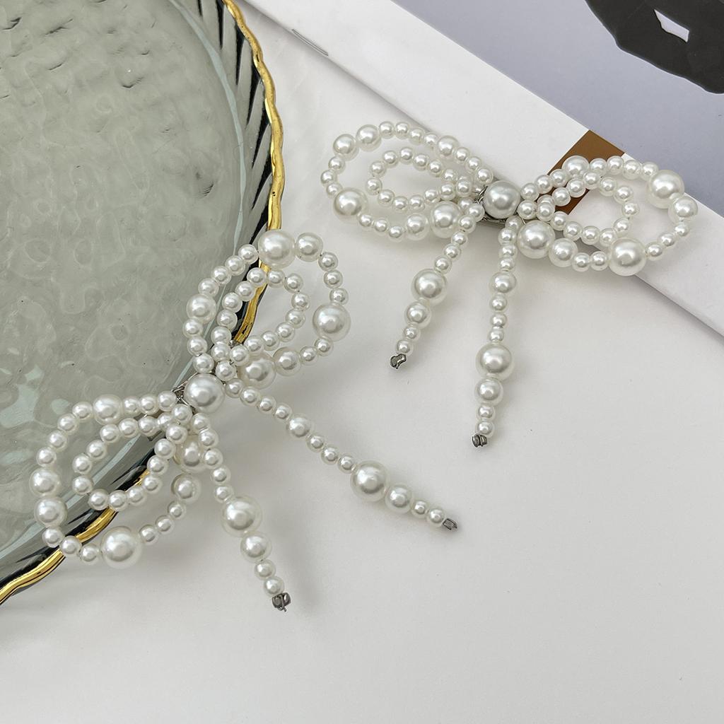 Temperament Imitation Pearl Bow Pants Anklet Decoration, Fashionable Metal Pin Pants Shortened Foot Decoration
