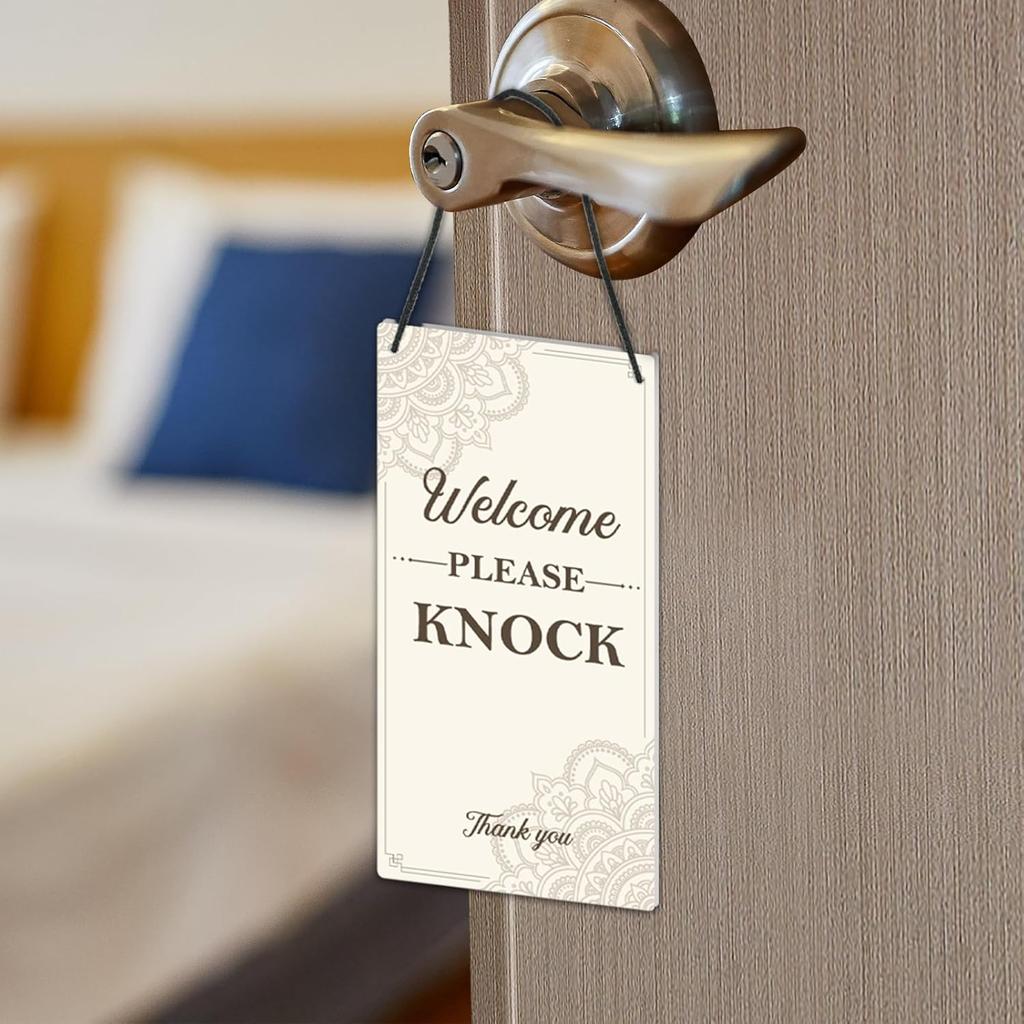 Do Not Disturb Door Hanger Sign - Welcom Please Do Not Disturb Sign for Office Reversible Double Sided In Session Door Signs for Office Business