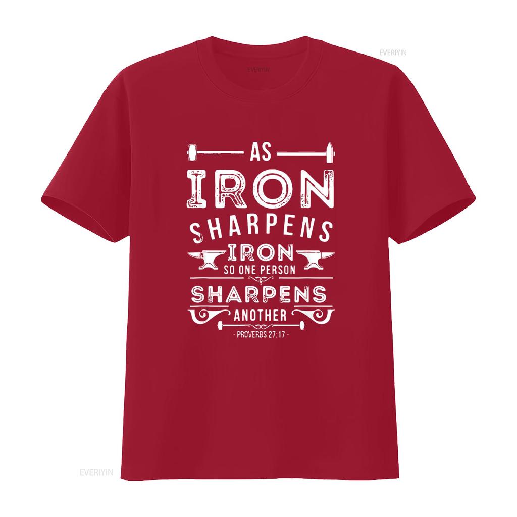 Mens As Iron Sharpens Bible Verses Scripture T Shirt Black X Large Vintage Washed Versatile Stretched Comfortable Streetwear