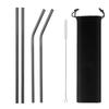 Mixing Color Reusable Metal Drinking Straws 304 Stainless Steel Straw Set with Cleaner Brush Bar Drinkware Party Accessory