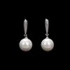 Women Lady S925 Silver Shell Pearl Elegant Ear Studs Jewelry Drop Earrings Fashion