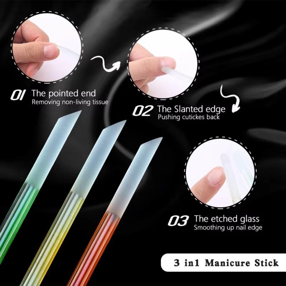 Double Sided Manicure Stick Precision Filing Tip Cuticle Pusher Nail Care Accessory