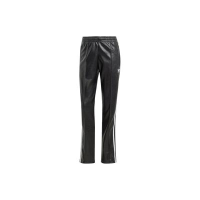 Originals Premium Faux Leather SST Luxe Three Stripe Color Block Elastic Waist Sports Pants Women Pants Black IY2913