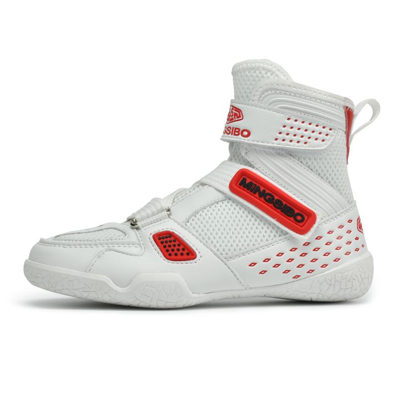 Brand MINGSIBO Kid Size 28-38 Boxing Shoes  Non Slip Training Wrestling Shoes Breathable Boxing Fighting Boots Men Combat Shoes