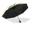 1pc Butterfly Rainbow Flowers Hearts Automatic Open/close Umbrella, 8-Rib sturdy structure, Auto Folding/Opening, Portable Travel Umbrella for Women
