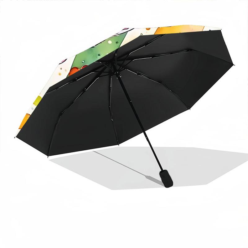 1pc Butterfly Rainbow Flowers Hearts Automatic Open/close Umbrella, 8-Rib sturdy structure, Auto Folding/Opening, Portable Travel Umbrella for Women
