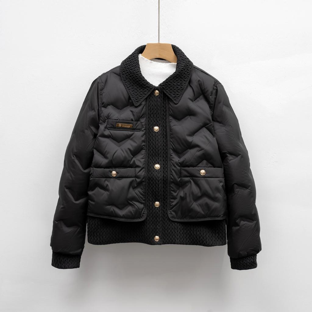 Women Cotton Padded Coats Autumn Winter Lightweight Fashion Turn-down Collar Quilted Jacket Outerwear Female Warm Overcoats