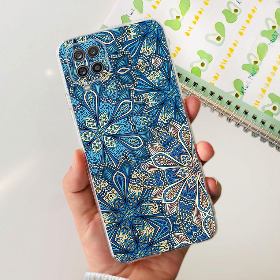 For Samsung Galaxy A12 Case Transparent Cover Fashion Flower Slim Soft TPU Phone Case For Samsung A12 SM-A125F M12 F12 A 12 Capa