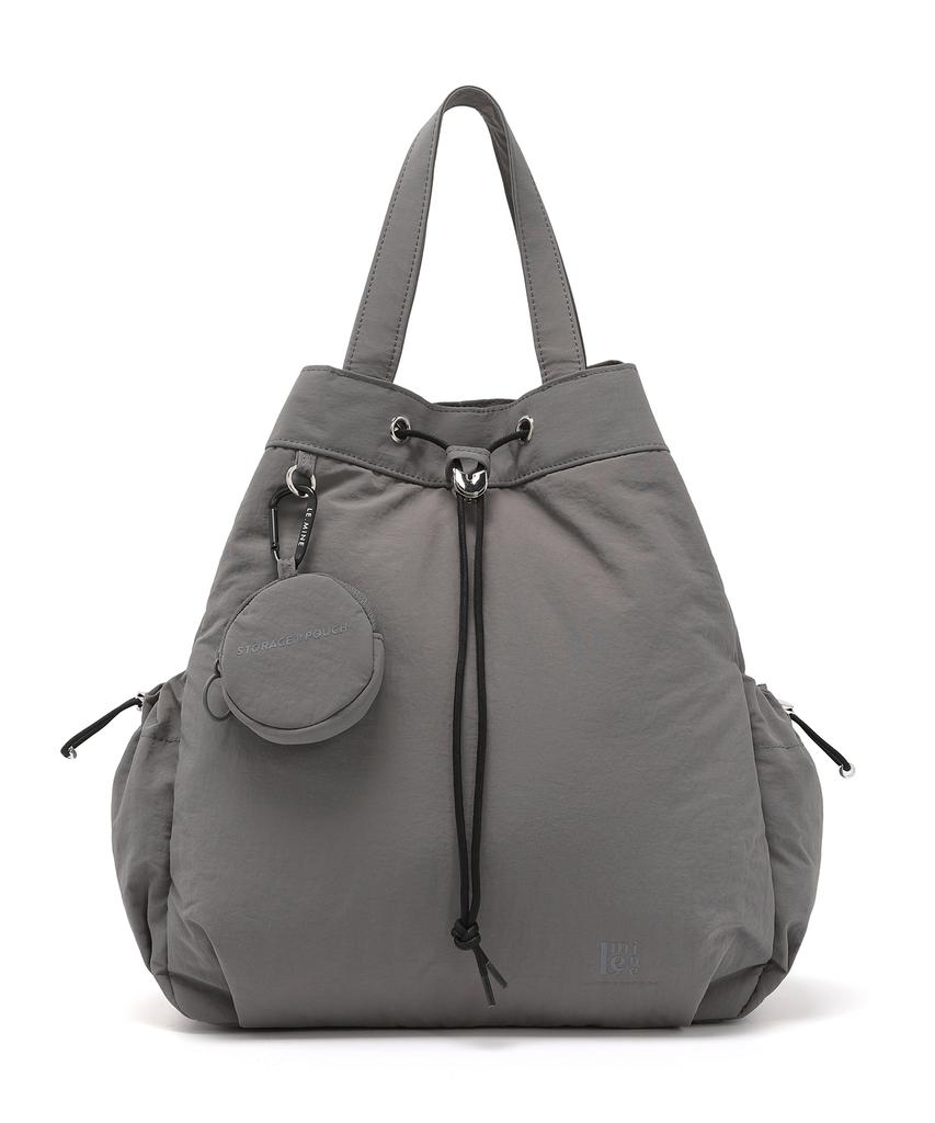 Borsa a Shopper e Zaino String Lemine (Grigio)