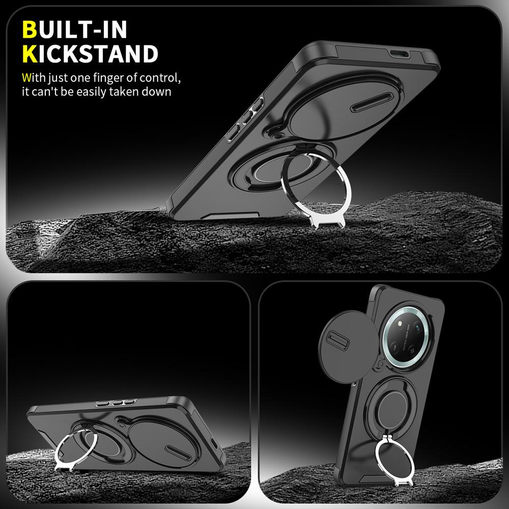KEYSION 360° Ringständer Handyhülle für Honor X9c 5G X9c Smart Slide Kameraschutz Magnetische stoßfeste Abdeckung für Magic 7 Lite