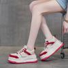 2526 Leather Casual Shoes Women's New Summer New Lightweight Thick-soled Heightening Sports Shoes Color Matching Breathable Board