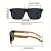 [Lightweight Design] Vintage Woodgrain Casual Travel Eyewear, Ultra-Light PC Frame with AC Lens, Fashionable Unisex Design