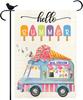 Summer Ice Cream Garden Ag Hello Summer Truck Beach Garden Ag 12.5 X 18 Vertical Double Sided Welcome Holiday Outside Decora