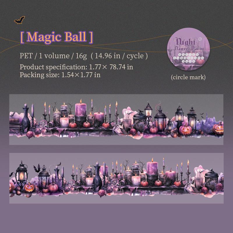 

1 Roll Dark Night Dance Series Tapes Scrapbooking Stickers Perfect For Collage Journaling Craft Diy Supplies Back To School