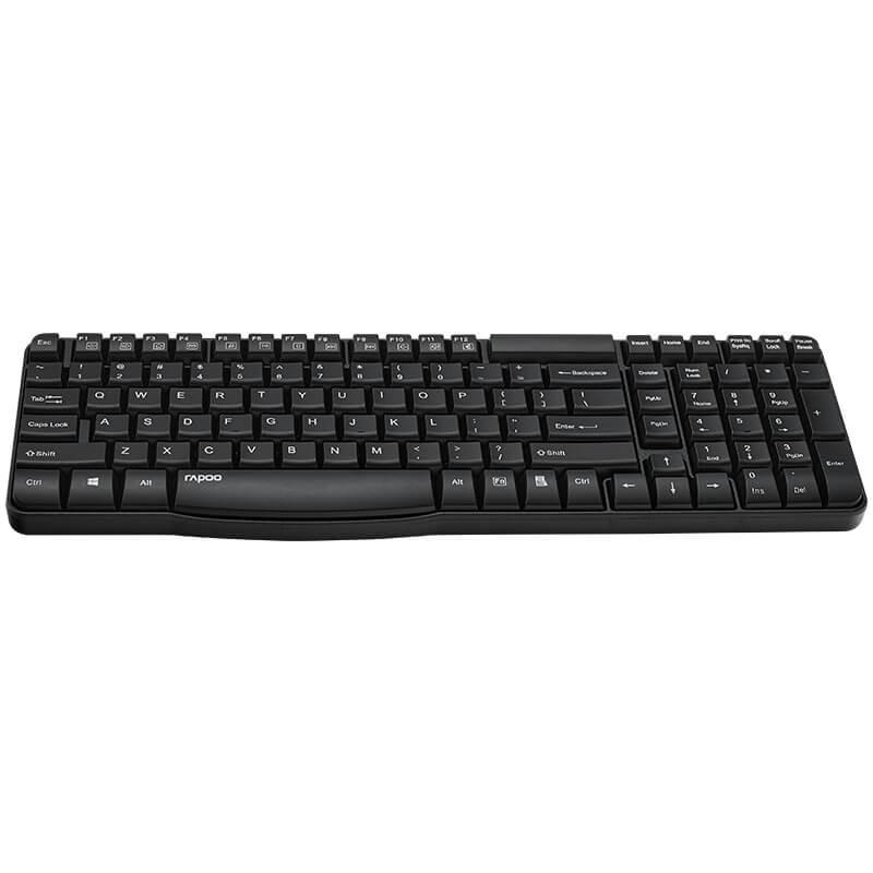 Rapoo E1050 Wireless Keyboard, Office Keyboard, Compact Keyboard, Splash-Resistant Design, Laptop Keyboard, Computer Keyboard, Black