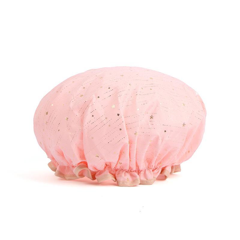 Cuffia da doccia impermeabile a doppio strato, Maschera per capelli alla moda anti-fumo per bagno e cucina