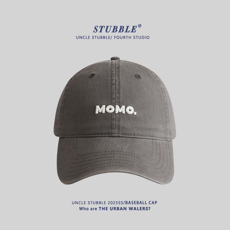 Unisex All-Season Cotton Baseball Cap With Simple Letter Embroidery Sun-Shading Duckbill Korean Soft Top Hat For Men And Women