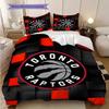 Toronto Raptors Basketball Spirit Dreiteiliges Set(1 Bettbezug + 2 Kissenbezüge, ohne Füllung)Bettbezug und Kissenbezug Weich und bequem