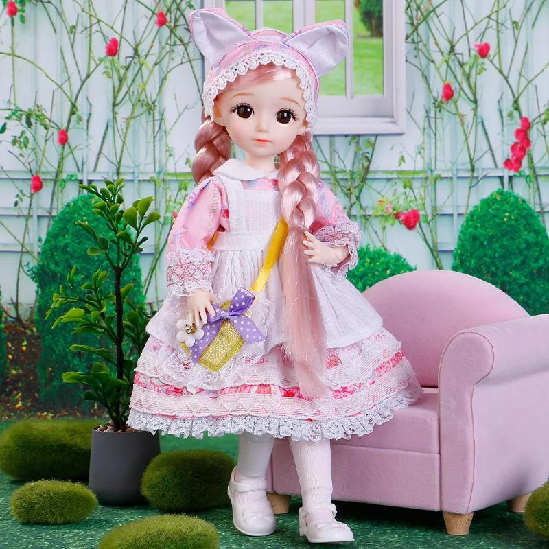 BJD Bebek ve Kıyafetleri Çoklu Çıkarılabilir Eklemler 30cm 1/6 3D Gözlü Bebek Kız Giydirme Doğum Günü Hediyesi Oyuncak