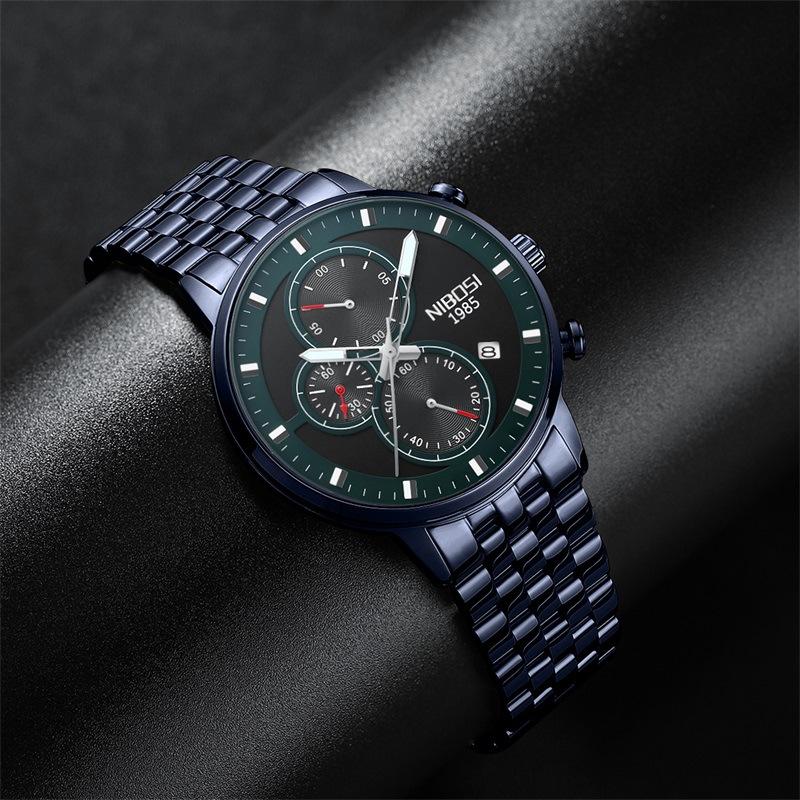 NIBOSI Brand New Quartz Watch Enhanced Personality Men's Watch Luminous Waterproof Multi-functional Watch