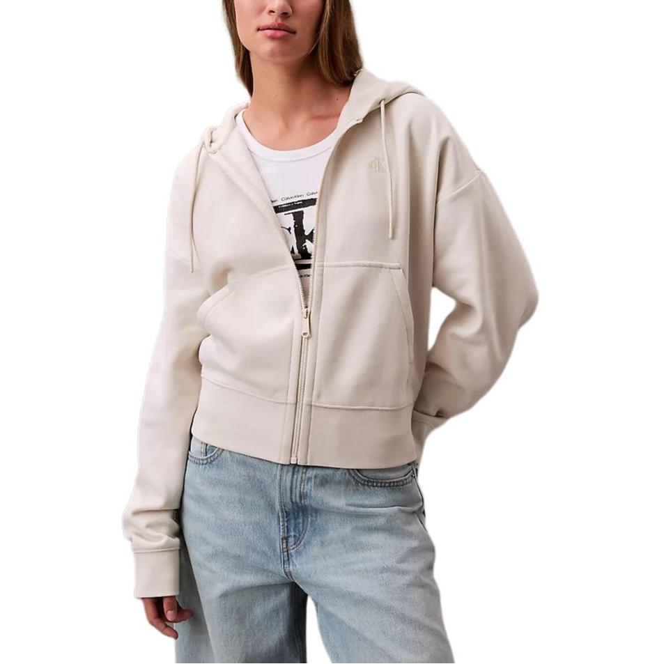 

Calvin Klein Loose Fit Zip Up Hooded Long Sleeve Jacket Women jackets Beige 40WP104-050 S