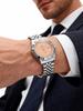 Classic Men's Quartz Watch Stainless Steel Strap Luminous Calendar Function Business Commute Fashionable Wristwatch Trendy Model