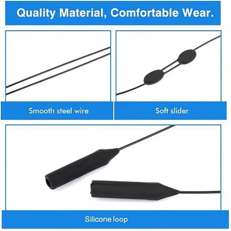 5pc Adjustable Anti-slip Eyewear Retainer Universal Fit Eyeglass Lanyard Sports Sunglasses Unisex Holder Strap Lanyard