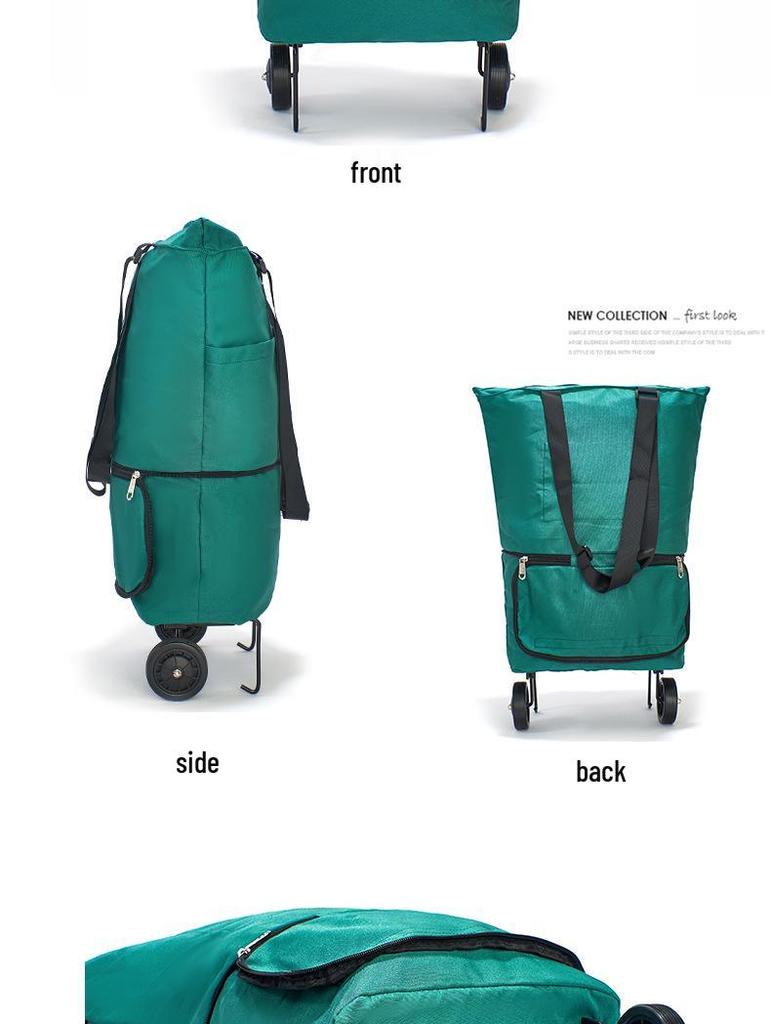 Foldable One-Way Wheel Shopping Tote – Portable, Large Capacity for Travel and Groceries
