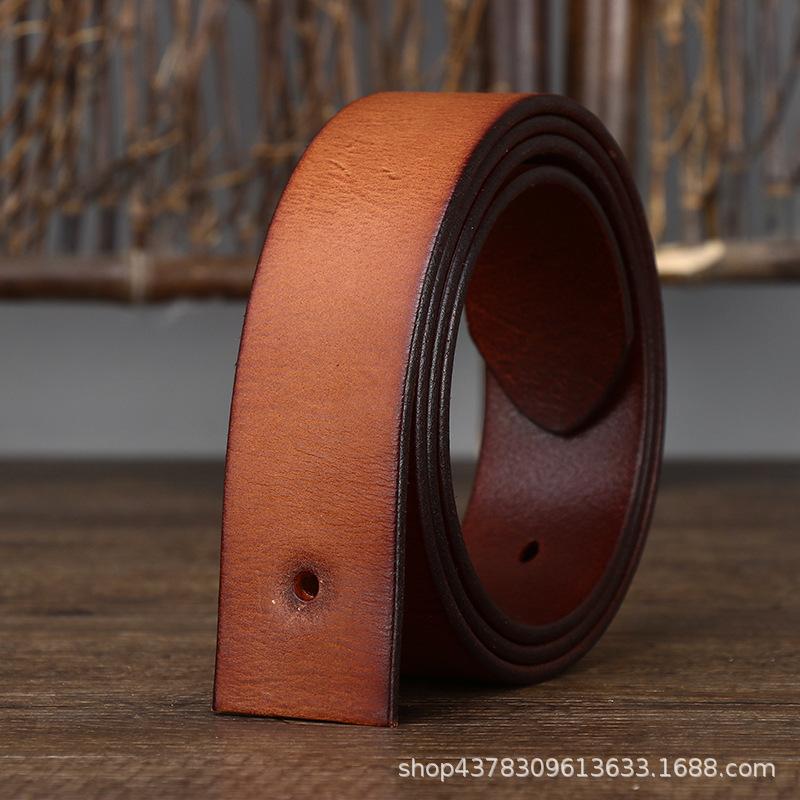 

Ремень без головы мужской кожаный пряжка первый слой чистая воловья кожа полоса ретро матовый тренд ремень без пряжки ремень не берет на себя лидерство 120cm
