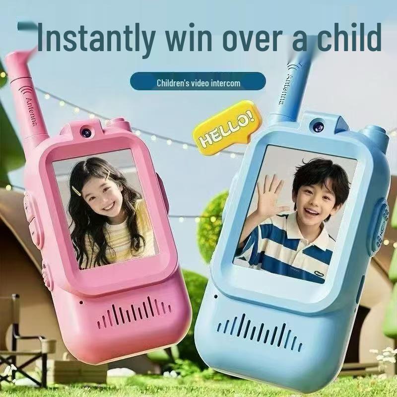 Kinder-Video-Walkie-Talkie mit großer Reichweite, Antenne und TYPE-C-Ladefunktion – Süßes interaktives Outdoor-Spielzeug mit verlängerter Akkulaufzeit