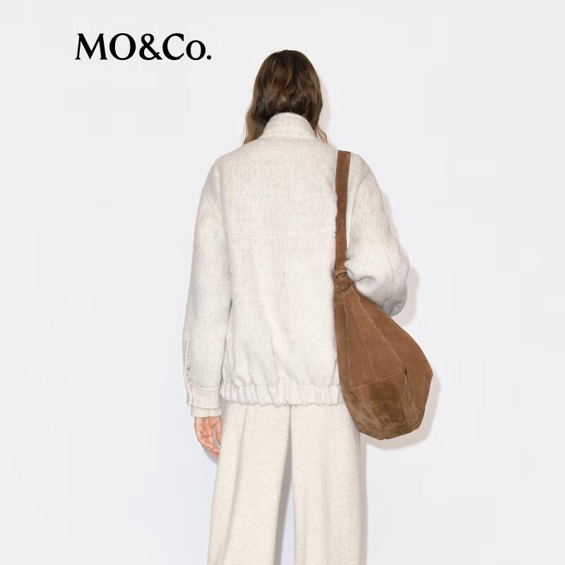 MO&Co. Women's Loose Fit Wool Blend Turtleneck Jacket