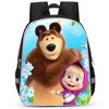 Masha And Bear School Bag Elementary School Cartoon High Definition Printing Large Capacity Zipper Oxford Lightweight Ridge Backpack