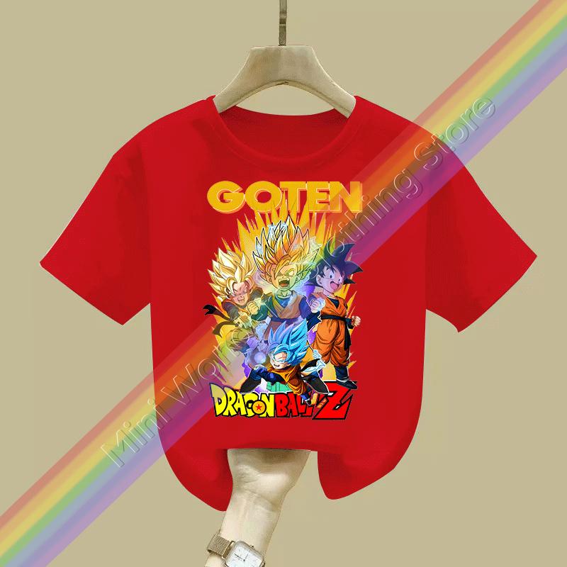 2026 Summer New  Digita Printing Japanese Anime Dragon Ball Boys and Girls Tshirt Children Street Leisure Fashion Cosplay Top