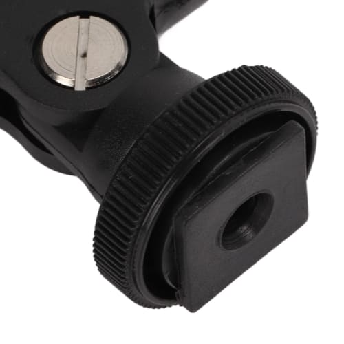 Universal Microphone Clip Holder, Plastic Microphone Clip Stand with Hot Shoe and 1/4" Screw Hole, 180 Rotation, for 0.8" Diameter Handheld Microphon
