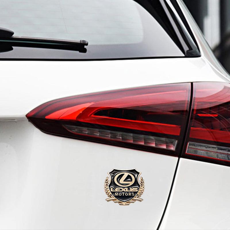 2PCS 3D Metal Shield Emblem Car Side Body Trunk Badge Sticker For Lexus F SPORT ES RX NX LS UX LM LX GX LC RZ IS CT GS RC HS SC