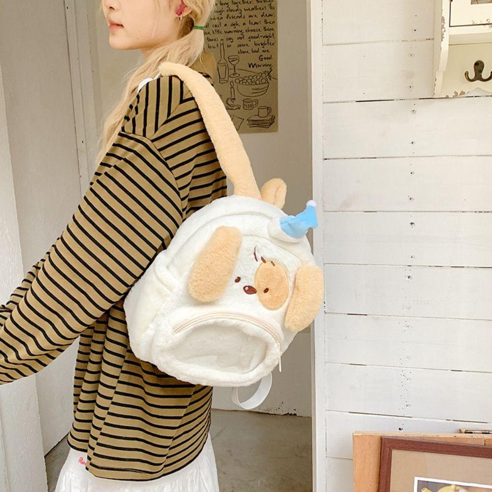 Stuffed Bear Storage Bag Large Capacity Bear Plush Bag Sleep Dog Plush Backpack Kids Birthday Gift