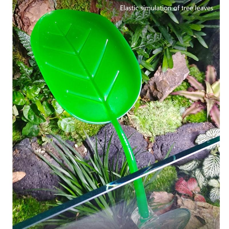 Lizards Basking Platform Tanks Accessories Leaf Shape Bearded Dragon Basking Platform with Suction Cup Decorations