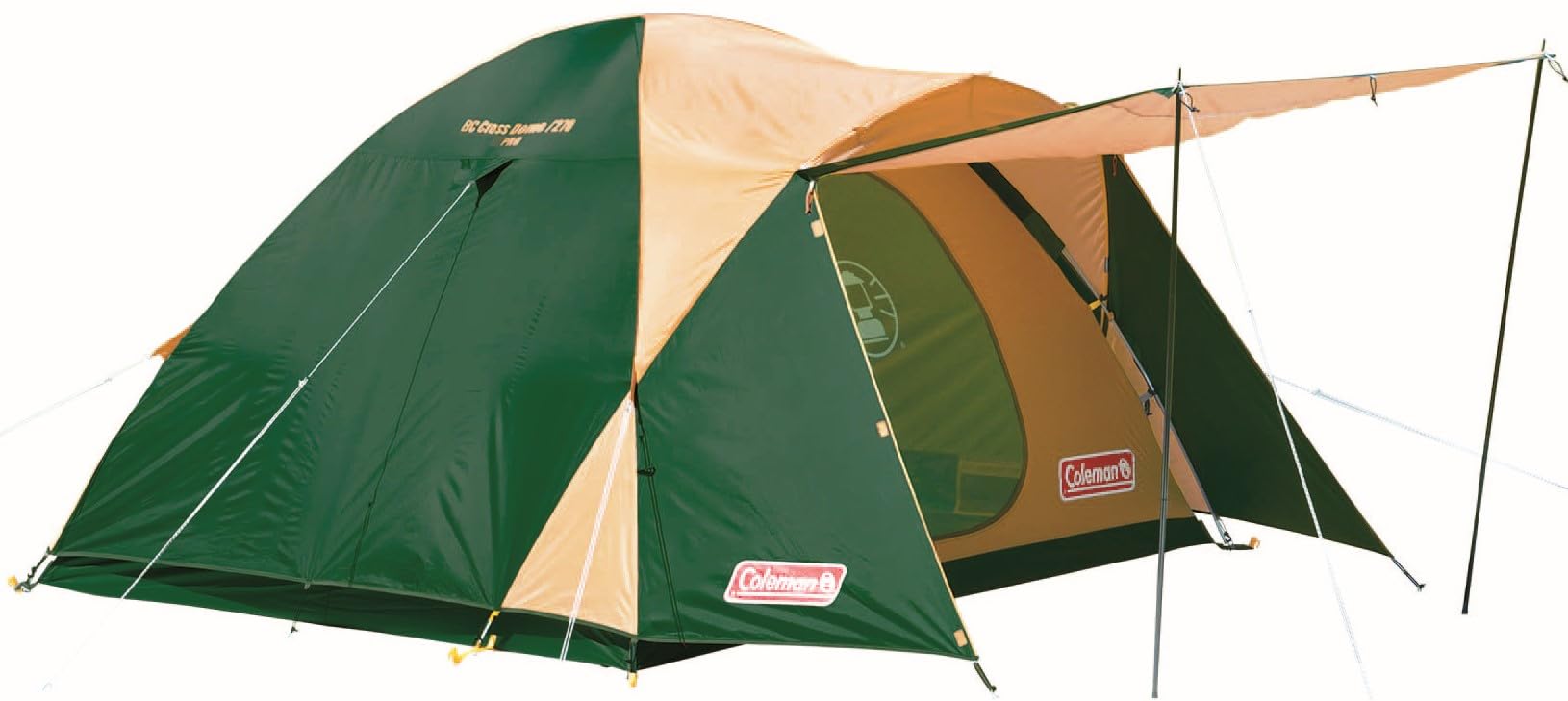 Палатка Coleman BC Cross Dome 270 Easy с водостойкостью 1500 мм, включая тент и место для хранения. Зеленая, на 4-5 человек, 2000038429. сборка, прихожая. зелёный