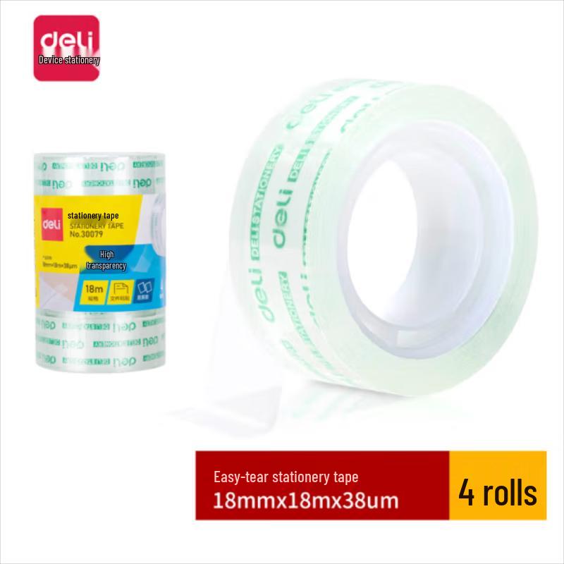 Deli Easy-Tear Transparent Stationery Tape