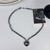 Empress Dowager Black Heart Clavicle Necklace - High-End Woven Choker for Women