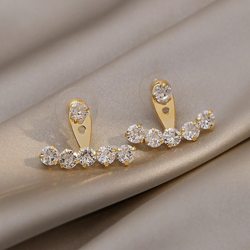 Luxury Sparkling Zircon Leaf Tassel Pendant Earrings For Earrings Vintage Elegant Crystal Temperament Earrings Wedding Jewelry