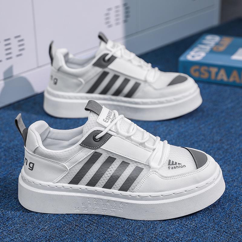 2025 spring new thick-soled white shoes, men's and women's trends increase, casual board shoes, couple lightweight student sports shoes