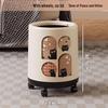 Boyiduo Cute Cat Round Trash Can with Wheels
